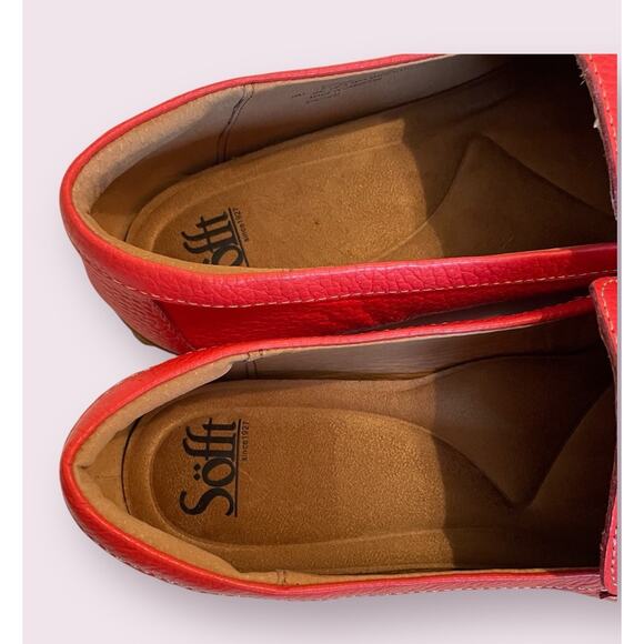 Sofft Women's Leather Allie Penny Loafers Orange Red Leather Size 9M NEW NICE - Picture 5 of 10
